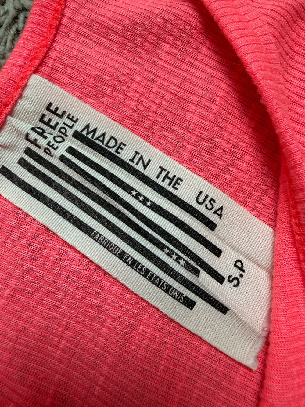Free People Hot Pink Orange Ribbed Tank Top Size Small - Picture 7 of 8